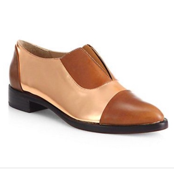 Jenni Kayne Shoes - jenni kayne brown/ rose gold leather oxfords